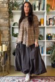 Heritage Needlecord Plaid Swing Top Camel & Earth